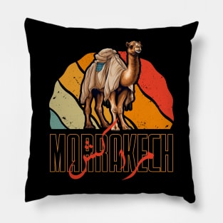 Marrakech Morocco Arabic Camel Sunset Pillow