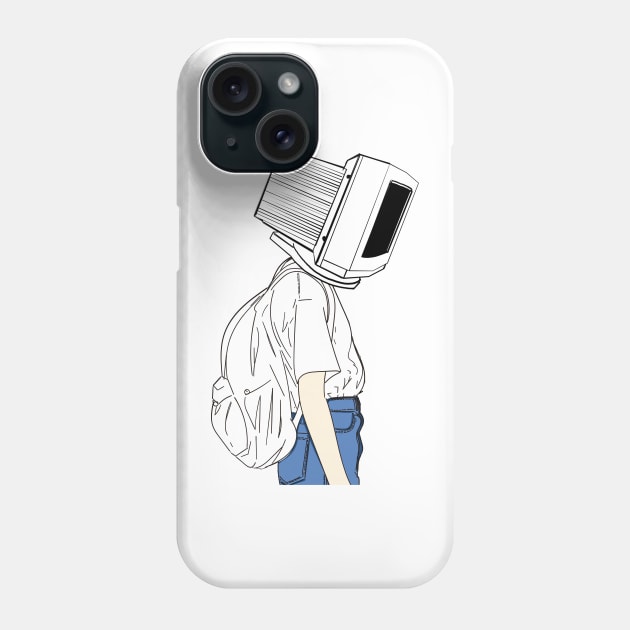 Coder girl computer head Phone Case by avogel