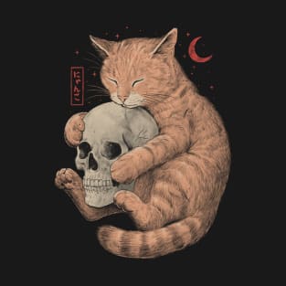 Till Death Do Us Purr Dark Cat Skull T-Shirt