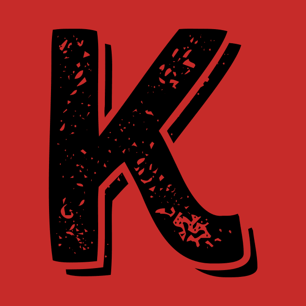 Capital Letter K Name Initial Monogram by FTF DESIGNS