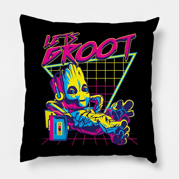 Retro Guardian Pillow by MatamorosGraphicDesign