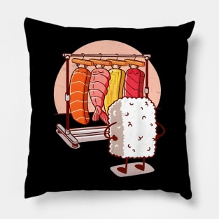 Sushi Wardrobe Design Funny Japanese Foodie Aesthetic Pillow