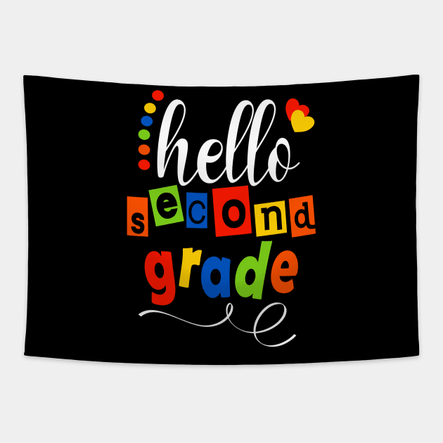 Hello Second Grade 1st Day Of School Cute Back To School Tapestry by Kimmicsts