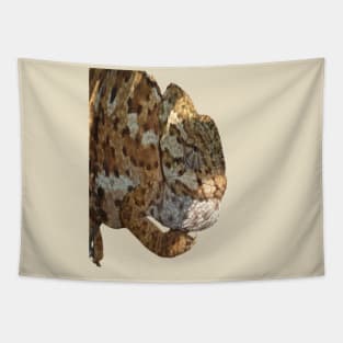 Chameleon Hanging On A Wire Fence Vector Cut Out Tapestry