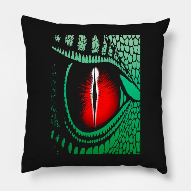 Red Dragons Eye Design Pillow by LuckDragonGifts