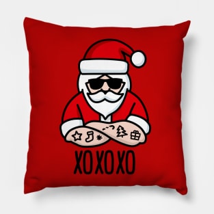 xoxoxo xoxo ho ho ho Hugs and Kisses Santa Claus ugly Christmas Pillow