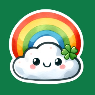 St Patrick Day Cloud with Rainbow Theme T-Shirt