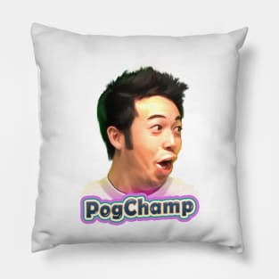 PogChamp Twitch emote redesigned HD with lettering art Pillow