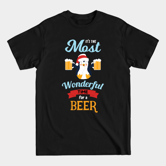 Disover Its The Most Wonderful Time For A Beer Xmas Party Drinking - Christmas Party - T-Shirt