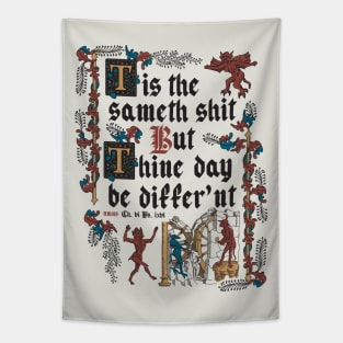 Same Shit Medieval Style - funny retro vintage English history Tapestry