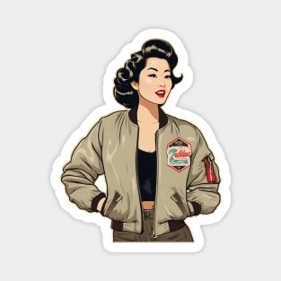 Vintage Vixen Bomber Fashion Flair Casual Jacket Magnet