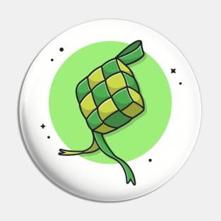 Ketupat Food Cartoon Vector Icon Illustration Pin