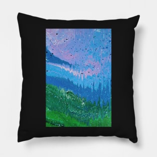 Abstract Acrylic Pour Scenery Pillow