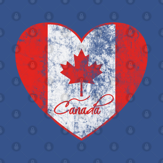 Discover canada flag and heart vintage canada day - Canada Flag - T-Shirt