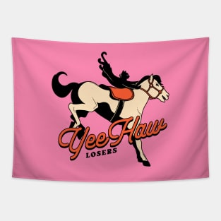 Yee Haw Black Cat in pink Tapestry