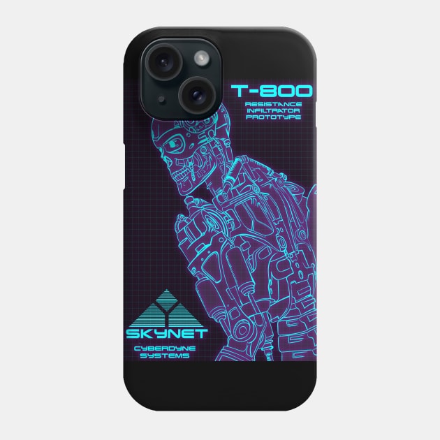 Terminator T-800 skynet 80s neon Slim Phone Case by wet_chicken_lip