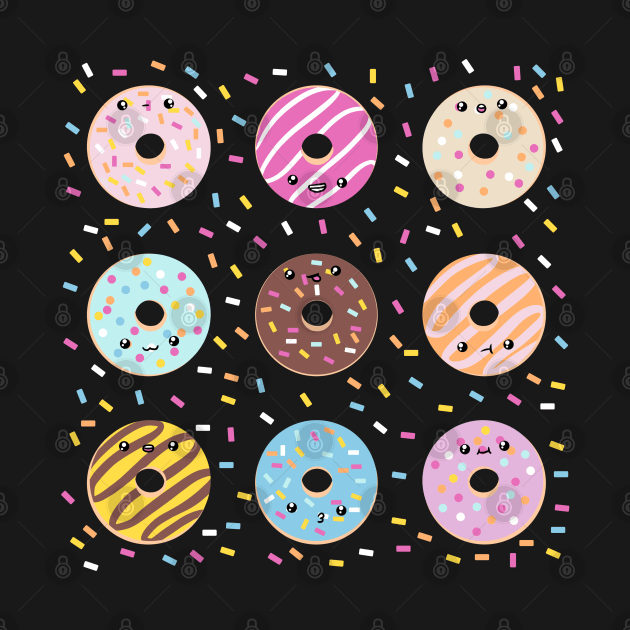 Kawaii donuts by Yarafantasyart