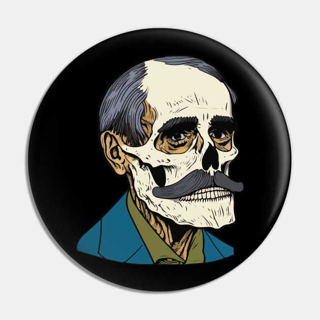 18th Century President Skull Mask Pin by Artfully Cave 