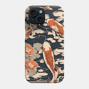 japanese style art golden koi fish Phone Case