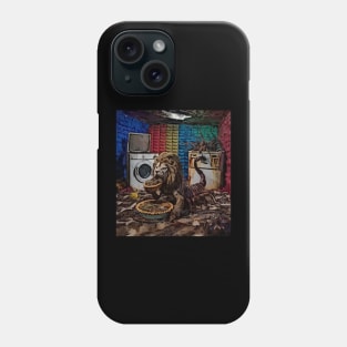 watercolor locust with lions head eating pumpkin pie Phone Case