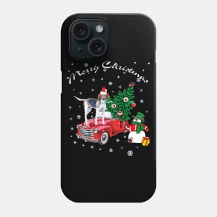 Treeing Walker Coonhound Rides Red Truck Christmas Phone Case