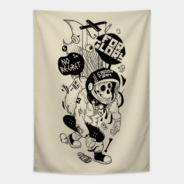 Be A HERO -Skate edition- TRASH Tapestry by Bishok