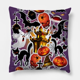 Halloween Spooky Cartoon Saga Pillow