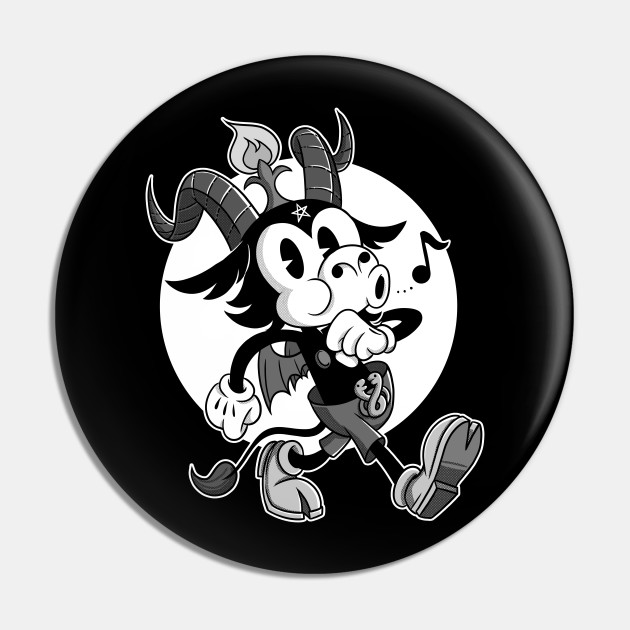 Blackcraft Atheist Satan Baphomet Goat Retro Cartoon Bn Lucifer Baphomet Pin Teepublic Au