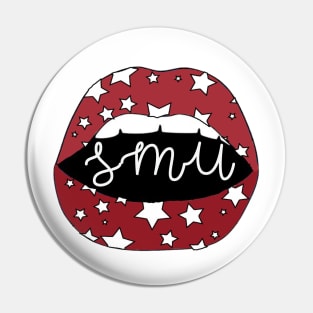 SMU Lips Red Stars Pin