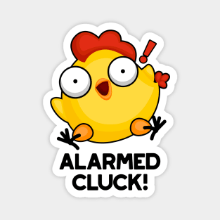 Alarmed Cluck Cute Chicken Clock Pun Magnet