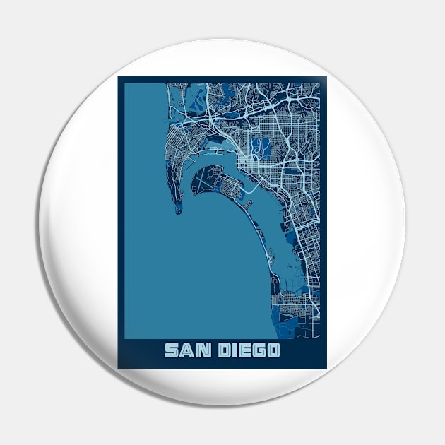 San Diego - United States Peace City Map Pin by tienstencil