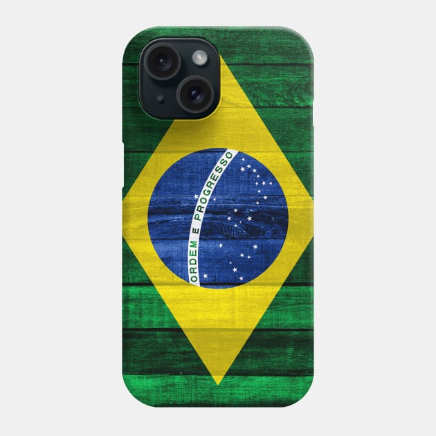 Flag of Brazil Brazilian Flags Memorabilia - Wood Phone Case by DrPen