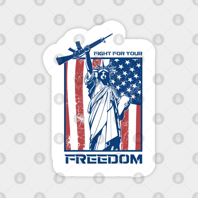 Statue Of Liberty Gun I Freedom Liberty Guns Weapons Rifle Design Magnet by az_Designs