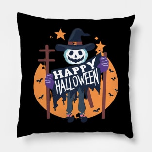 Happy Halloween Scarecrow Pillow