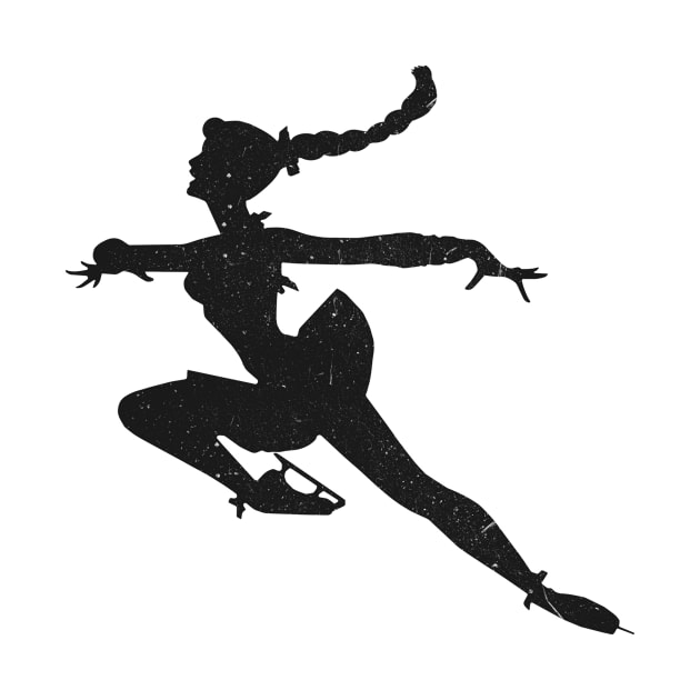 Ice skating girl - black on white by PharaohCloset