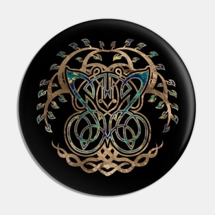 Butterfly and Tree of life Yggdrasil Pin