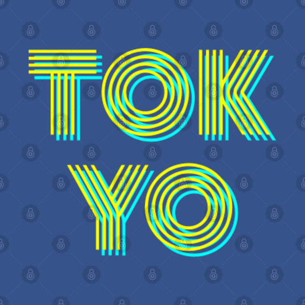 Discover Tokyo Japan Retro neon yellow blue - Tokyo - T-Shirt