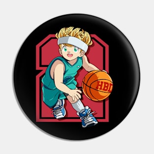 2 Year Old Basketball Player Happy Birthday Toddler Pin