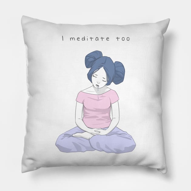 I Meditate Too | Gandhara Pillow by Gandhara