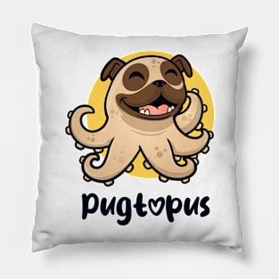 Pugtopus (on light colors) Pillow