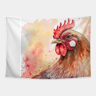 Water colour hen Tapestry