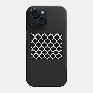 Black and White Lattice Grid Pattern Phone Case