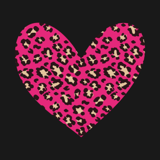 Cheetah Leopard Pattern Pink Heart / Cute Valentine's Gift T-Shirt