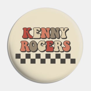 Kenny Rogers Checkered Retro Groovy Style Pin