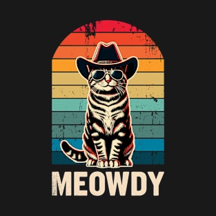 Cat Cowboy Cowgirl Country Western Meowdy Funny Cat T-Shirt