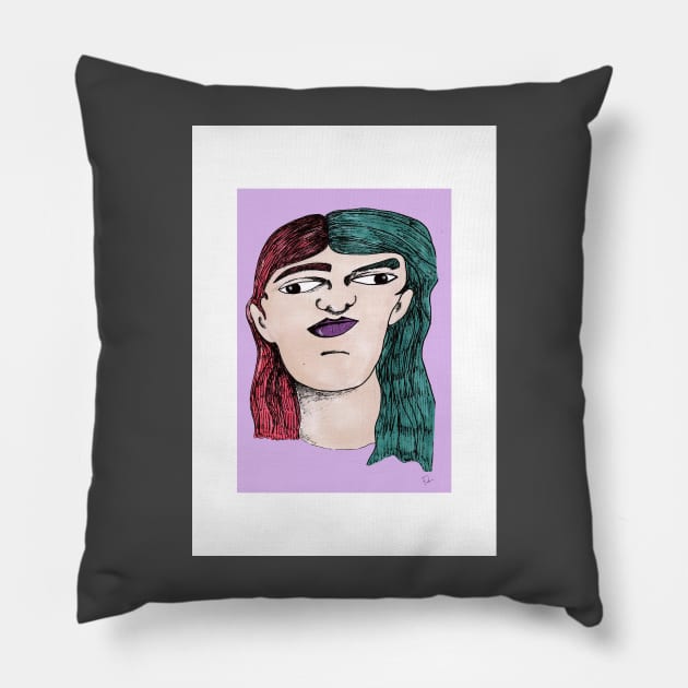 Rostro Mujer Pillow by Just art UY