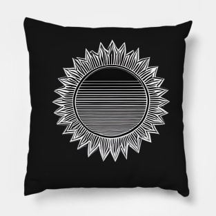 Sunflower sun retro outrun simple sticker Pillow