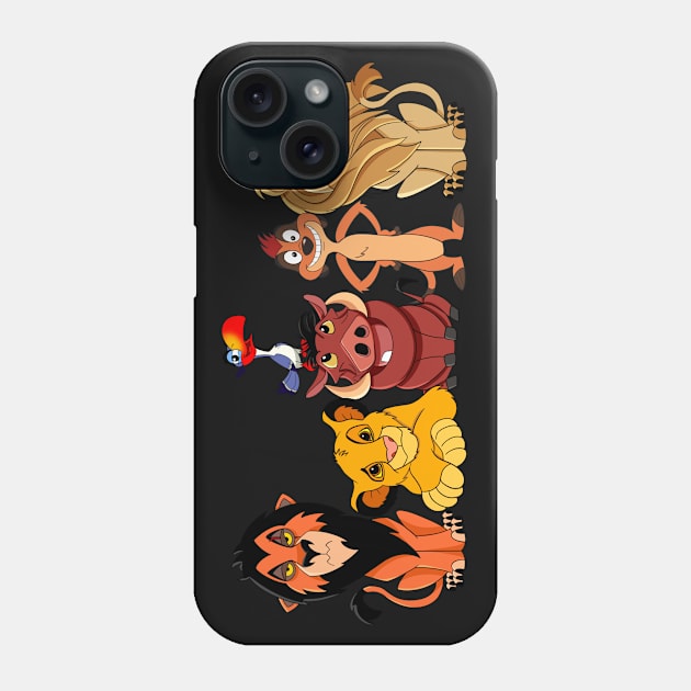 Cute set The Lion King character, Timone and Pumba, Simba, Mofasa Phone Case by PrimeStore
