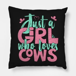 Just A Girl Who Loves Cows Farmer Gift graphic Pillow