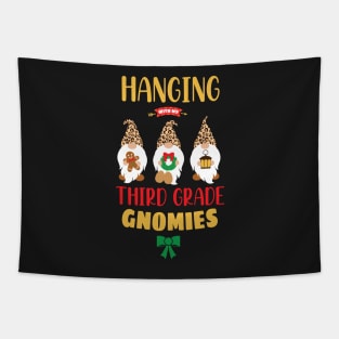 Hanging with my Third Grade Gnomies - Funny Garden Gnome Pajama Gift - Third Grade Gnomes Cheetah Gift Tapestry